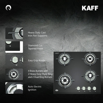 Kaff 60 cm 4 Burner Hob Premier Range KHB 60 BR 4X