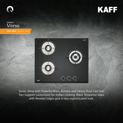 Kaff 60 cm 3 Burner Hob Versa VRH 603X
