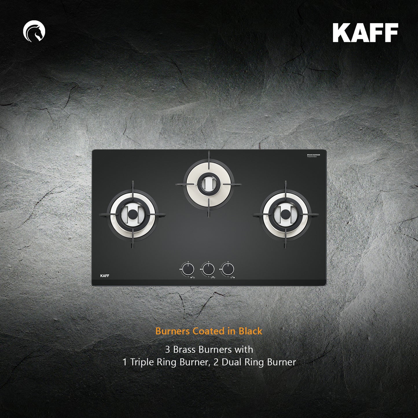 Kaff 78 cm 3 Burner Hob Versa VRH 783X