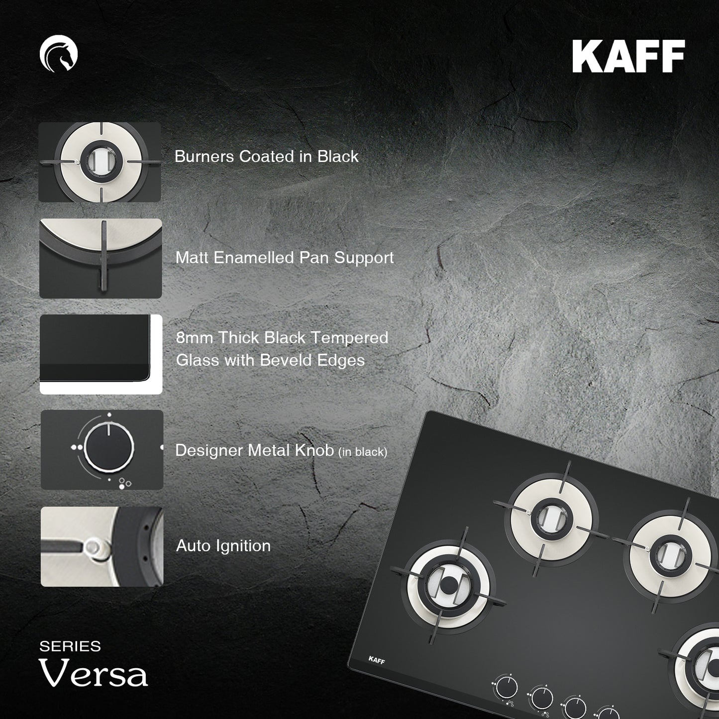 Kaff 78 cm 4 Burner Hob Versa VRH 784X