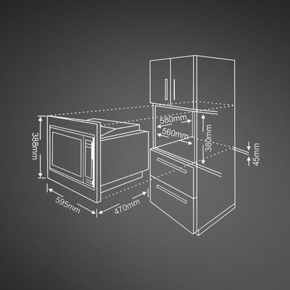 Kaff Built-In Convection Microwave KMW8A BLK