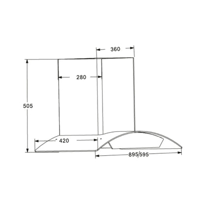 Carysil 90 cm Wall Mounted Chimney Wall Mounted Series Kia FL 90