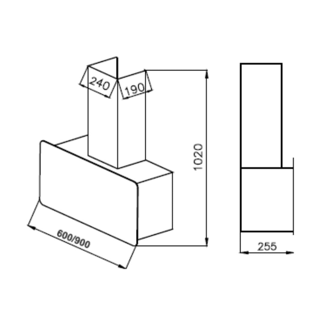 Elica 60 cm Wall Mounted Chimney EDS Deep Silence Series KITTY SLIM EDS HE LTW 60 T4V LED