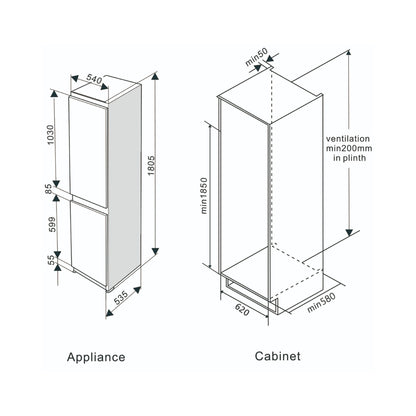 Kaff Built-In Built-In Refrigerator 237 Ltrs KRF 237 BI