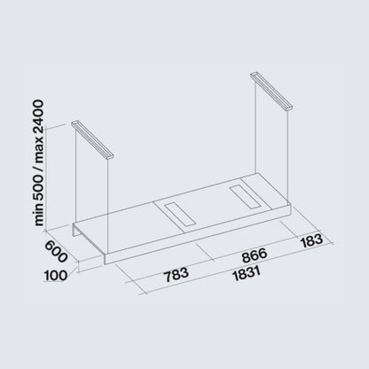 Falmec 120 cm Island Chimney Light Fresh Series LIGHT 120