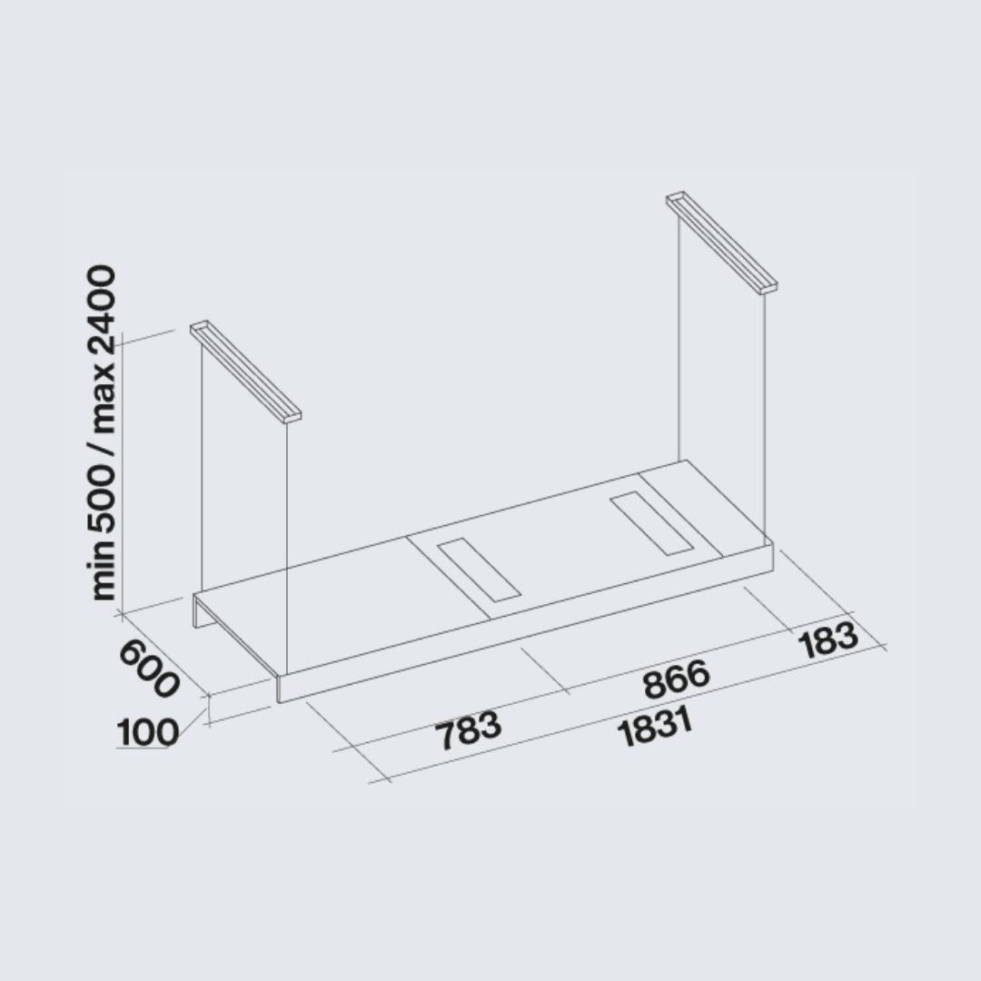 Falmec 180 cm Island Chimney Light Fresh Series LIGHT 180