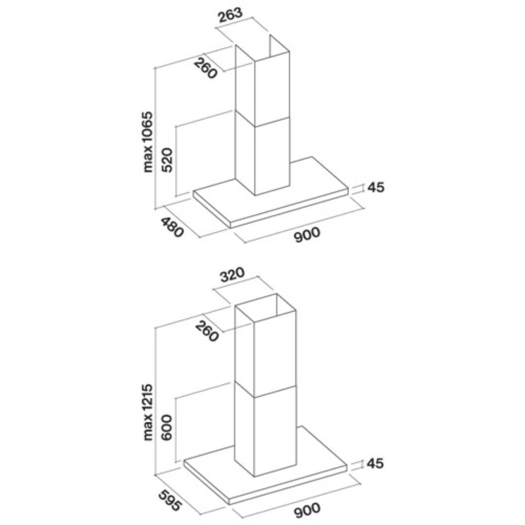 Falmec 90 cm Wall Mounted Chimney Luce Fresh Series LUCE 90 WALL