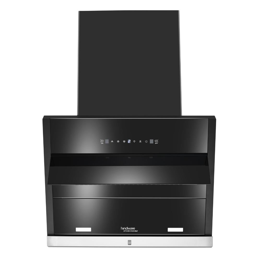 Hindware 60 cm Wall Mounted Chimney Auto Clean Hoods Series MAPLE 60 BLK