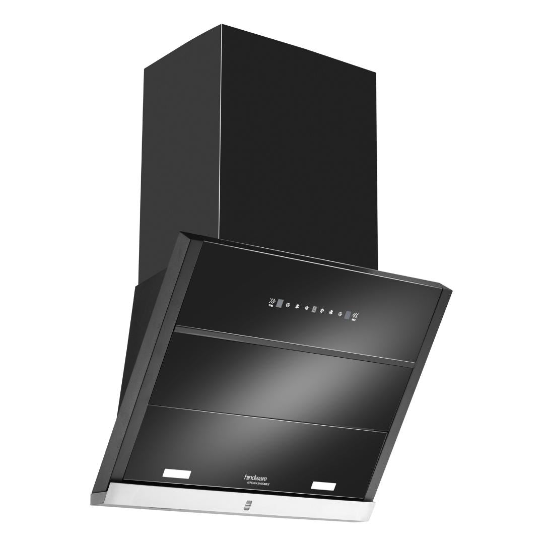 Hindware 60 cm Wall Mounted Chimney Auto Clean Hoods Series MAPLE 60 BLK