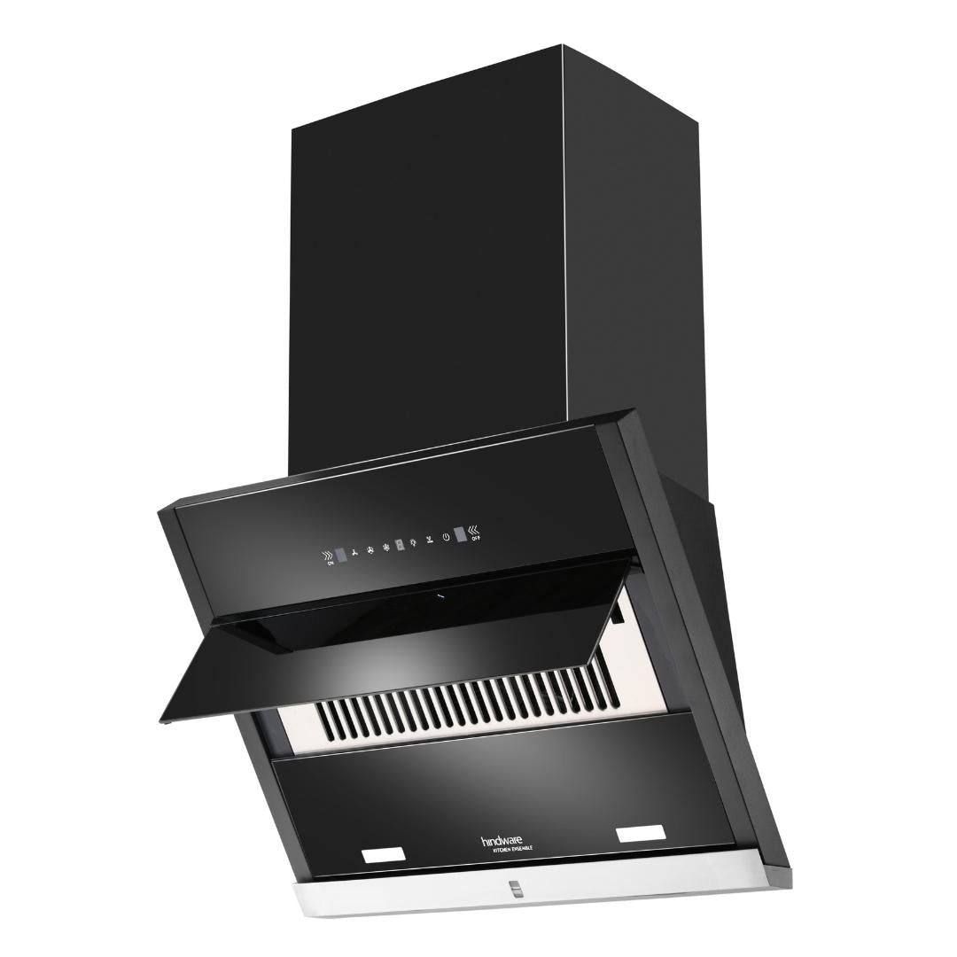 Hindware 60 cm Wall Mounted Chimney Auto Clean Hoods Series MAPLE 60 BLK