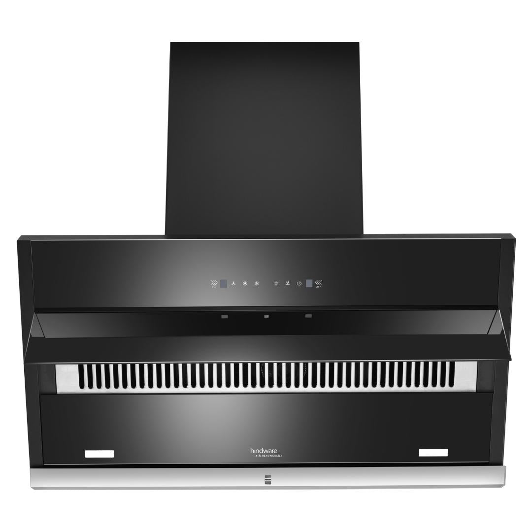 Hindware 90 cm Wall Mounted Chimney Auto Clean Hoods Series MAPLE 90 BLK