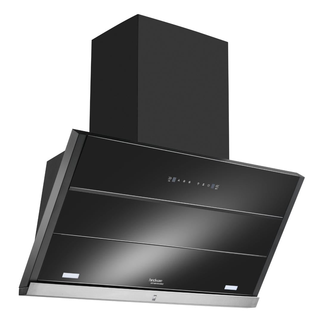 Hindware 90 cm Wall Mounted Chimney Auto Clean Hoods Series MAPLE 90 BLK