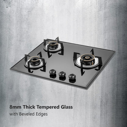 Kaff 60 cm Wall Mounted Chimney ASHPRO 60 DC - BLDC + Kaff 60 cm 3 Burner Hob Alton ALN 603
