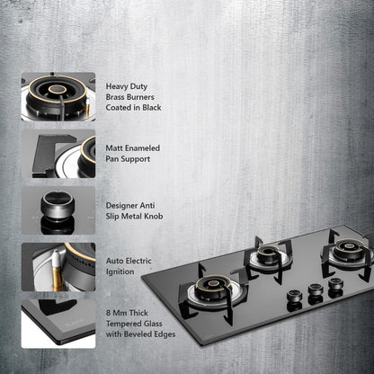 Kaff 78 cm 3 Burner Hob Alton ALN 783