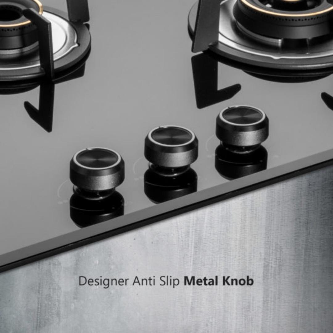 Kaff 75 cm Wall Mounted Chimney ASHPRO 75 DC - BLDC + Kaff 78 cm 3 Burner Hob Alton ALN 783