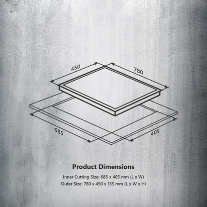 Kaff 78 cm 3 Burner Hob Alton ALN 783