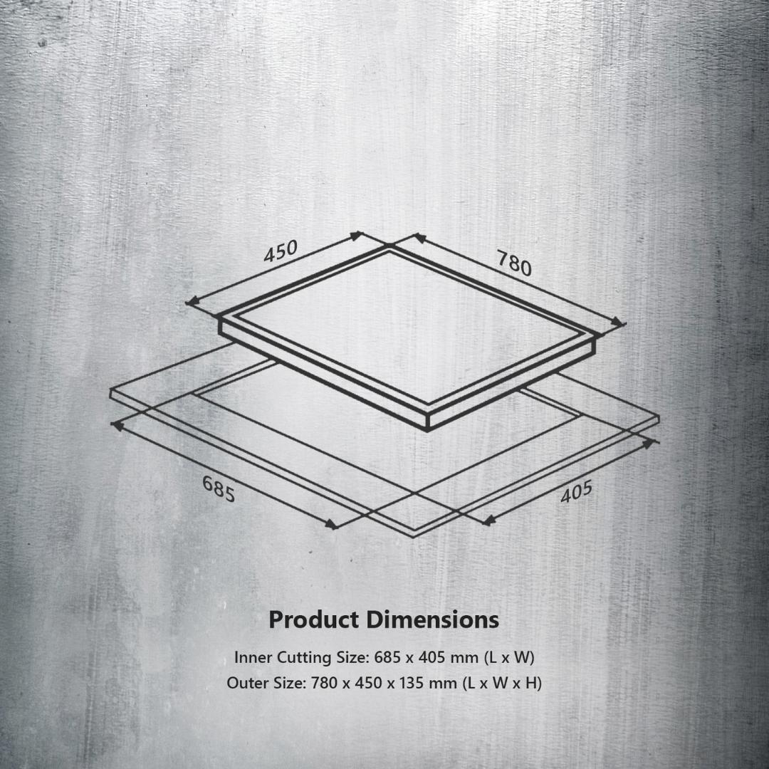 Kaff 78 cm 4 Burner Hob Alton ALN 784