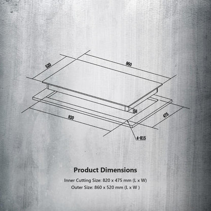 Kaff 86 cm 5 Burner Hob Alton ALN 865
