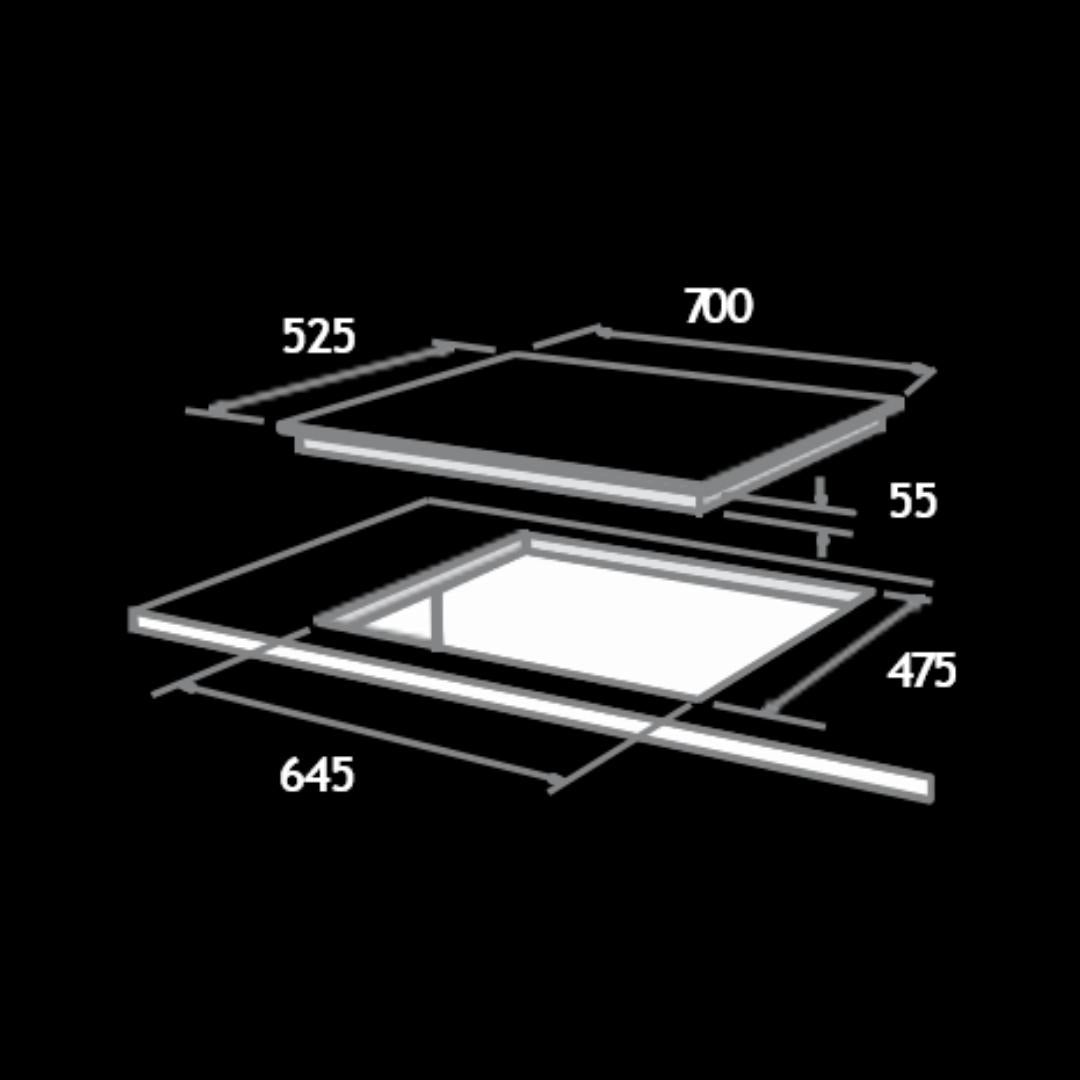 Elica 70 cm 3 Burner Hob Direct Flame Series FLEXI DFS FB MFC 3B 70 DX