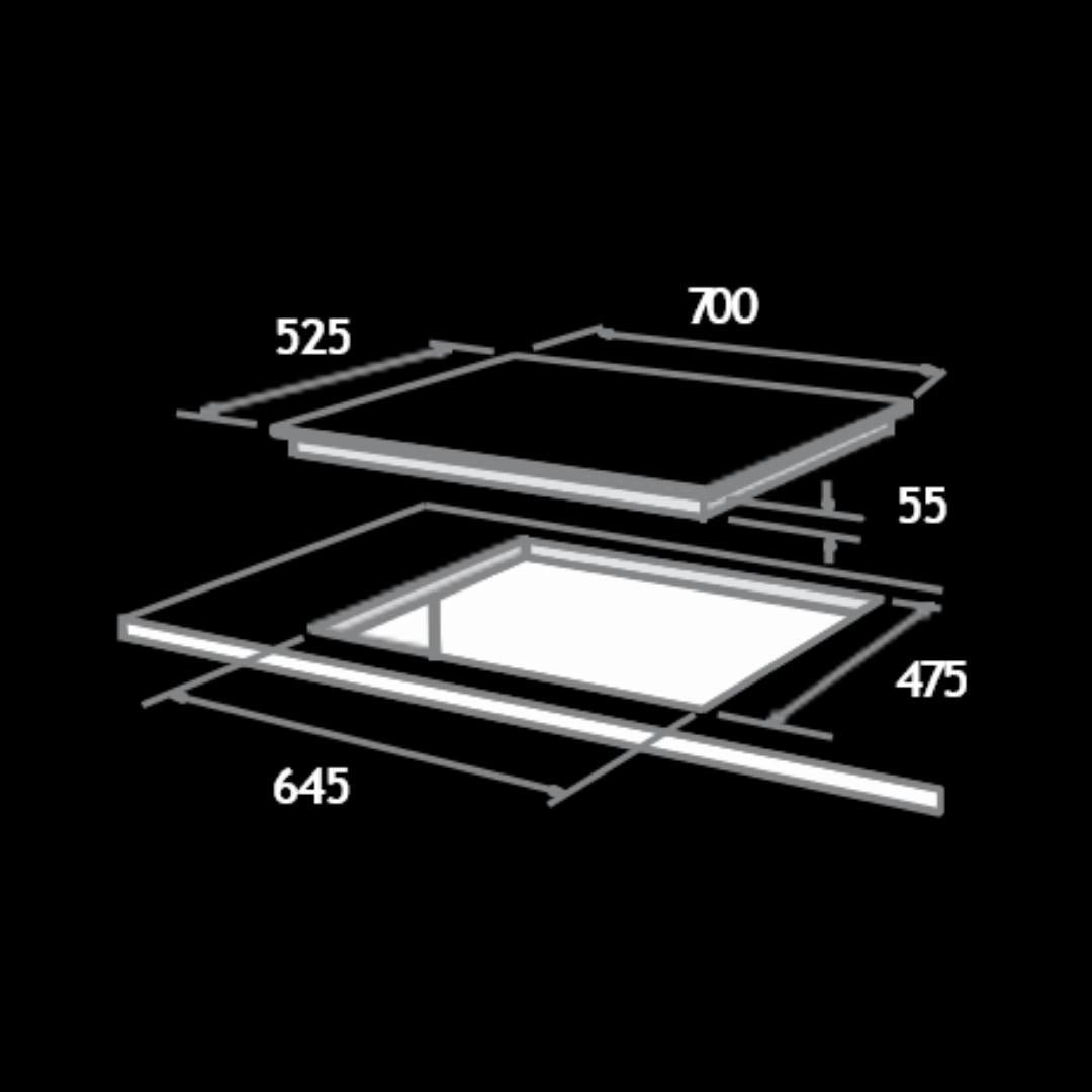 Elica 70 cm 4 Burner Hob Direct Flame Series DFS FB MFC 4B 70 DX