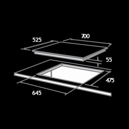Elica 70 cm 4 Burner Hob Direct Flame Series DFS FB MFC 4B 70 DX FFD