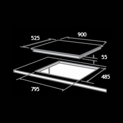 Elica 90 cm 4 Burner Hob Direct Flame Series DFS FB MFC 4B 91 DX