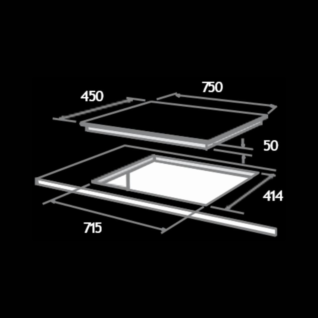 Elica 75 cm 3 Burner Hob Direct Flame Series FLEXI DFS FB 3B 75 DX