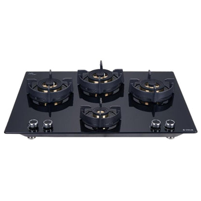 Elica 60 cm Wall Mounted Chimney Ismart Series ISMART SPOT FL HAC 60 LTW NERO + Elica 70 cm 4 Burner Hob Direct Flame Series FLEXI DFS FB 4B 70 TX