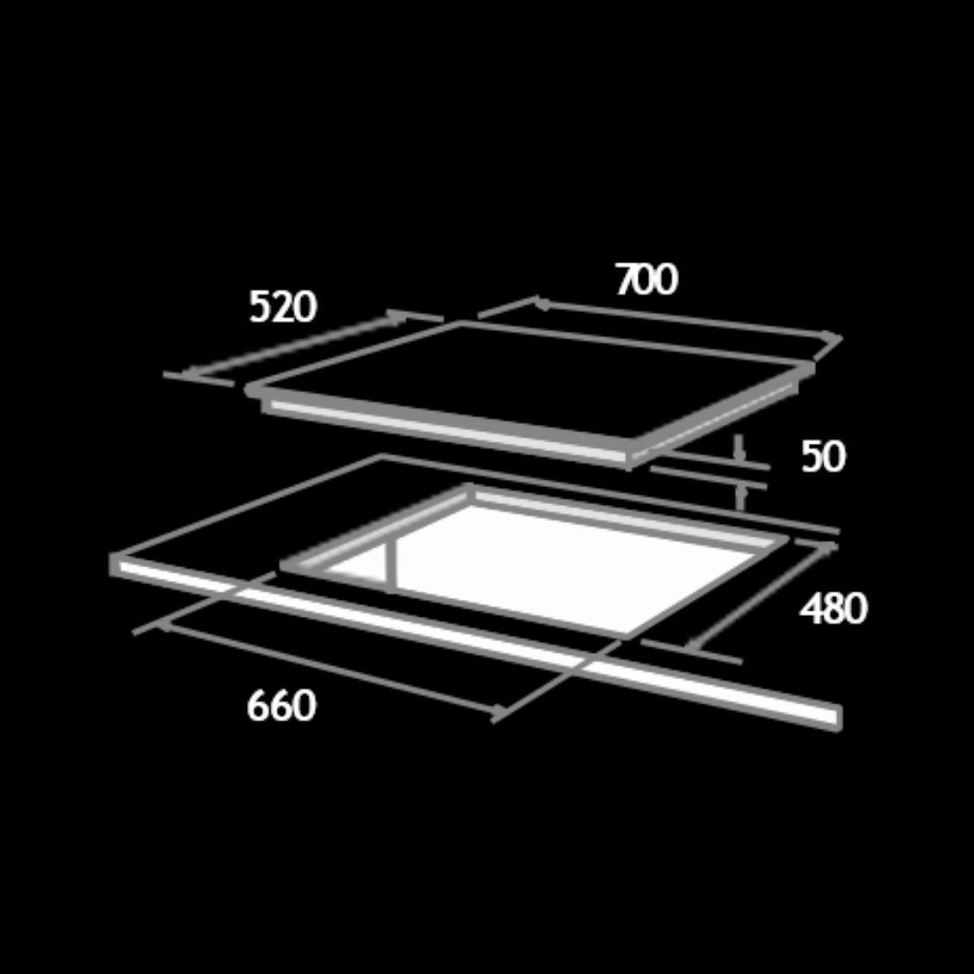 Elica 70 cm 4 Burner Hob Direct Flame Series FLEXI DFS FB 4B 70 TX
