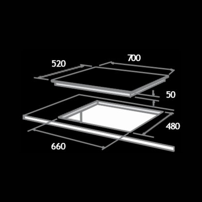 Elica 60 cm Wall Mounted Chimney Ismart Series ISMART SPOT FL HAC 60 LTW NERO + Elica 70 cm 4 Burner Hob Direct Flame Series FLEXI DFS FB 4B 70 TX
