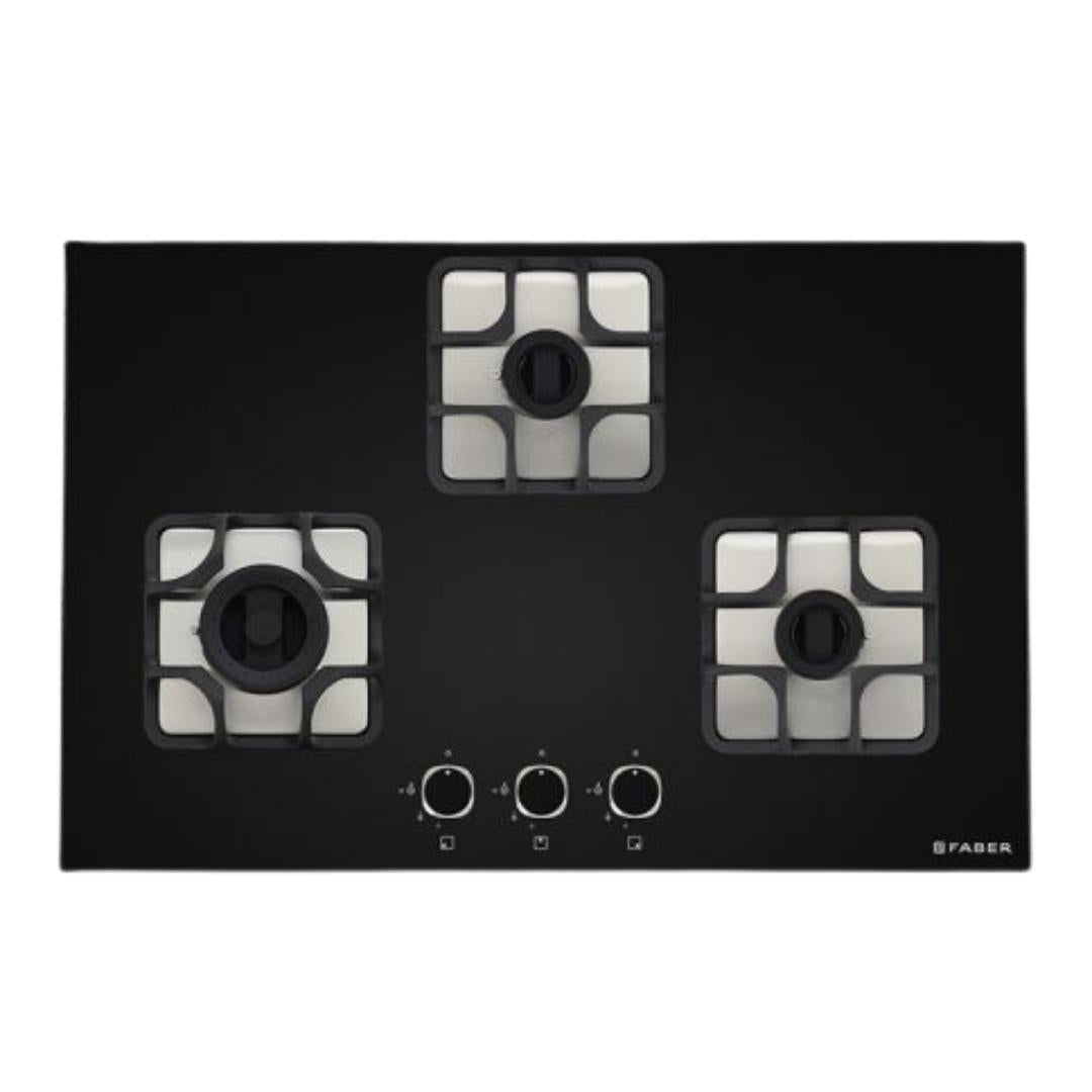 Faber 80 cm 3 Burner Hob Imperia Series IMPERIA 783 BRB CI BK