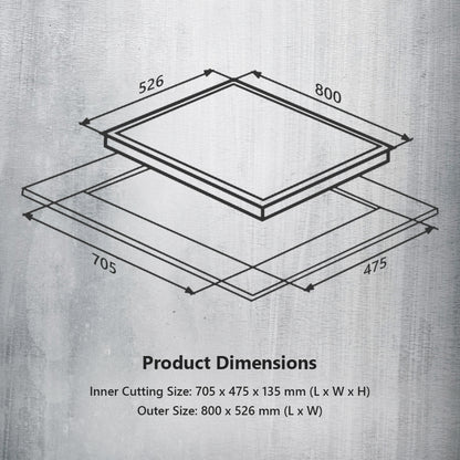 Kaff 80 cm 4 Burner Hob Infra INF 804