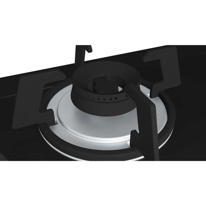 Bosch 90 cm Wall Mounted Chimney DWA98IJ60I + Bosch 70 cm 3 Burner Hob True Brass 3D Wheel PMD83D31NX