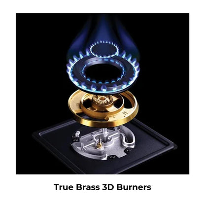 Bosch 90 cm Wall Mounted Chimney DWB98IJ60I + Bosch 90 cm 4 Burner Hob Series 6 True Brass 3D PNF9B6G20I