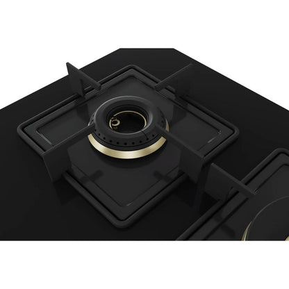 Bosch 90 cm Wall Mounted Chimney DWB98IJ60I + Bosch 90 cm 5 Burner Hob True Brass 2D PNV9B6F10I