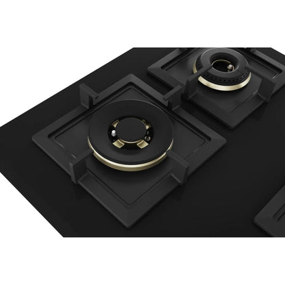 Bosch 90 cm Wall Mounted Chimney DWB98IJ60I + Bosch 90 cm 5 Burner Hob True Brass 2D PNV9B6F20I
