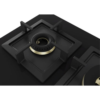 Bosch 90 cm Wall Mounted Chimney DWK98IJ60I + Bosch 90 cm 5 Burner Hob True Brass 3D PNV9B6G20I
