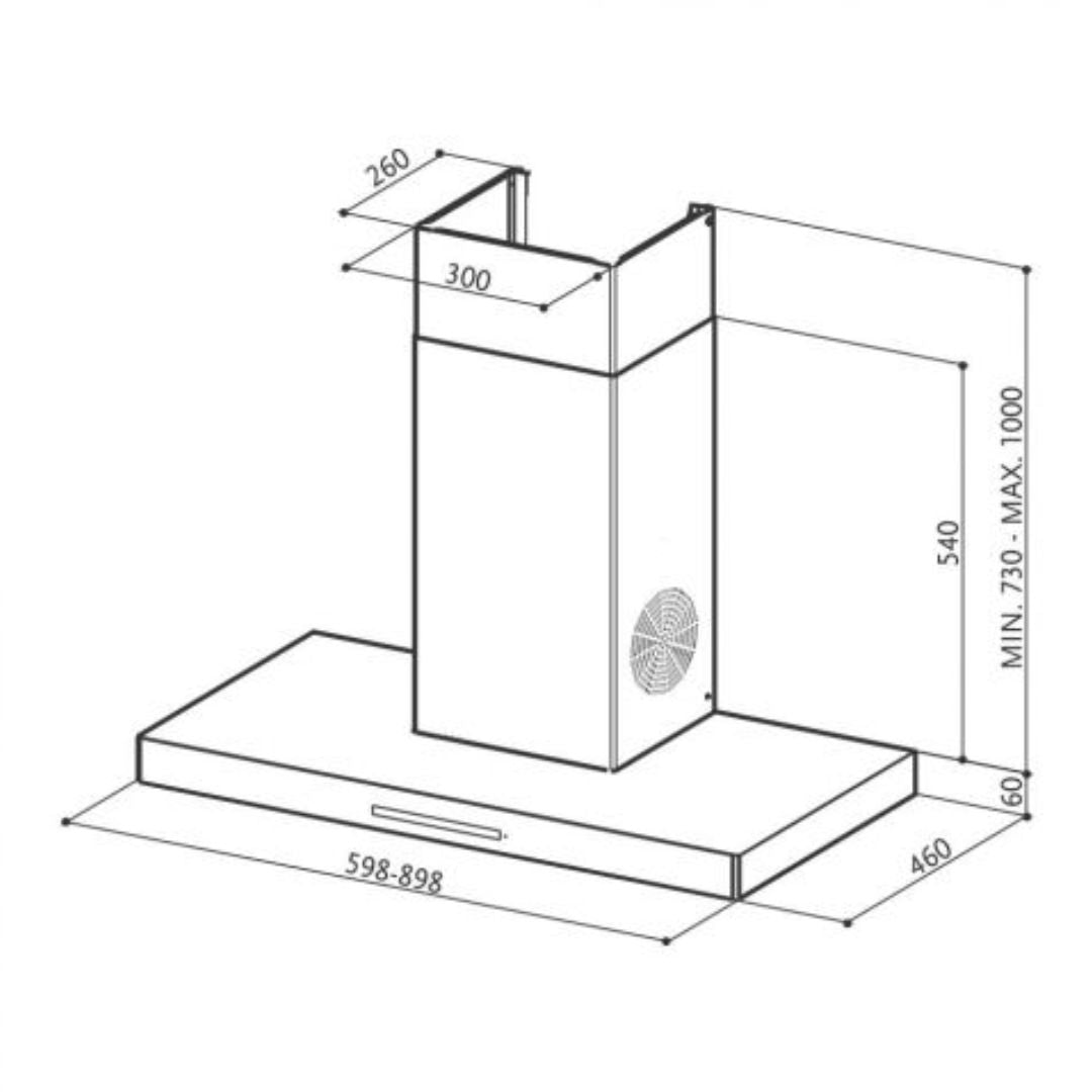 Faber 60 cm Wall Mounted Chimney 3D Hood Series STILUX 3D T2S2 BK TC LTW 60
