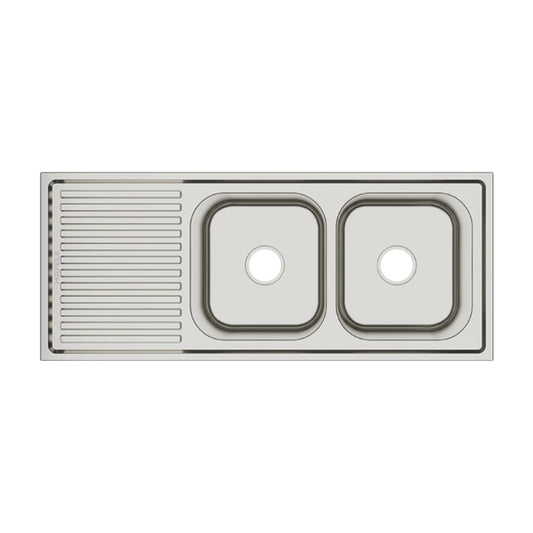 Hafele Stainless Steel Sink Orion Series DOUBLE BOWL WITH DRAIN BOARD ORION 4720 ( 47 x 20 inches ) - Glossy