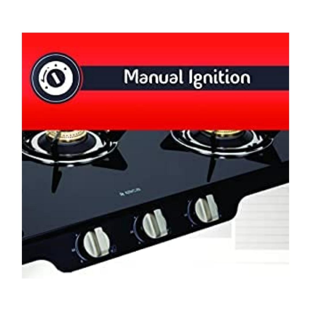 Elica 77 cm 3 Burner Cooktop SPF SERIES PATIO ICT 773 BLK