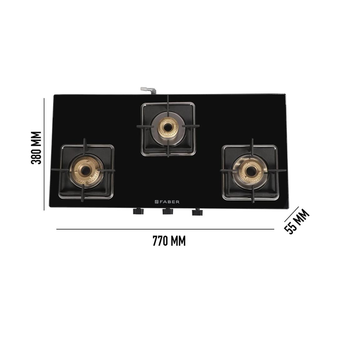Faber 77 cm 3 Burner Cooktop REMO 3BB BK