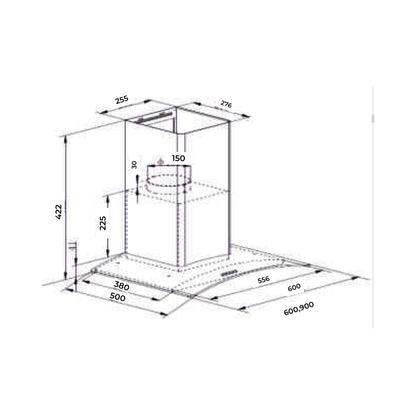 Carysil 90 cm Wall Mounted Chimney Energy Saving Chimney Rome 90