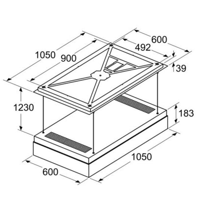 Siemens 105 cm Island Chimney StudioLine LR18HLT65
