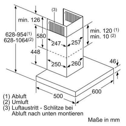 Siemens 60 cm Wall Mounted Chimney Wall Mounted Series LC67BCP50I