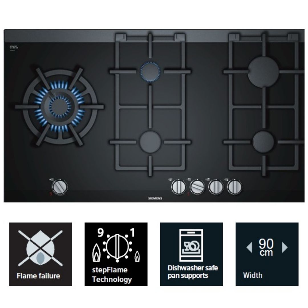 Siemens 90 cm 5 Burner Hob iQ700 Series ER9A6SD70I
