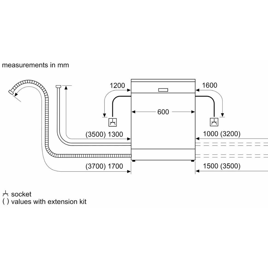 Bosch Free Standing Dishwasher Series 6 SMS66GI01I with 13 Place Settings