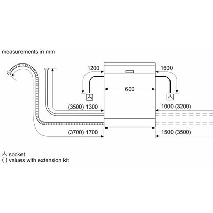 Bosch Free Standing Dishwasher Series 6 SMS66GI01I with 13 Place Settings