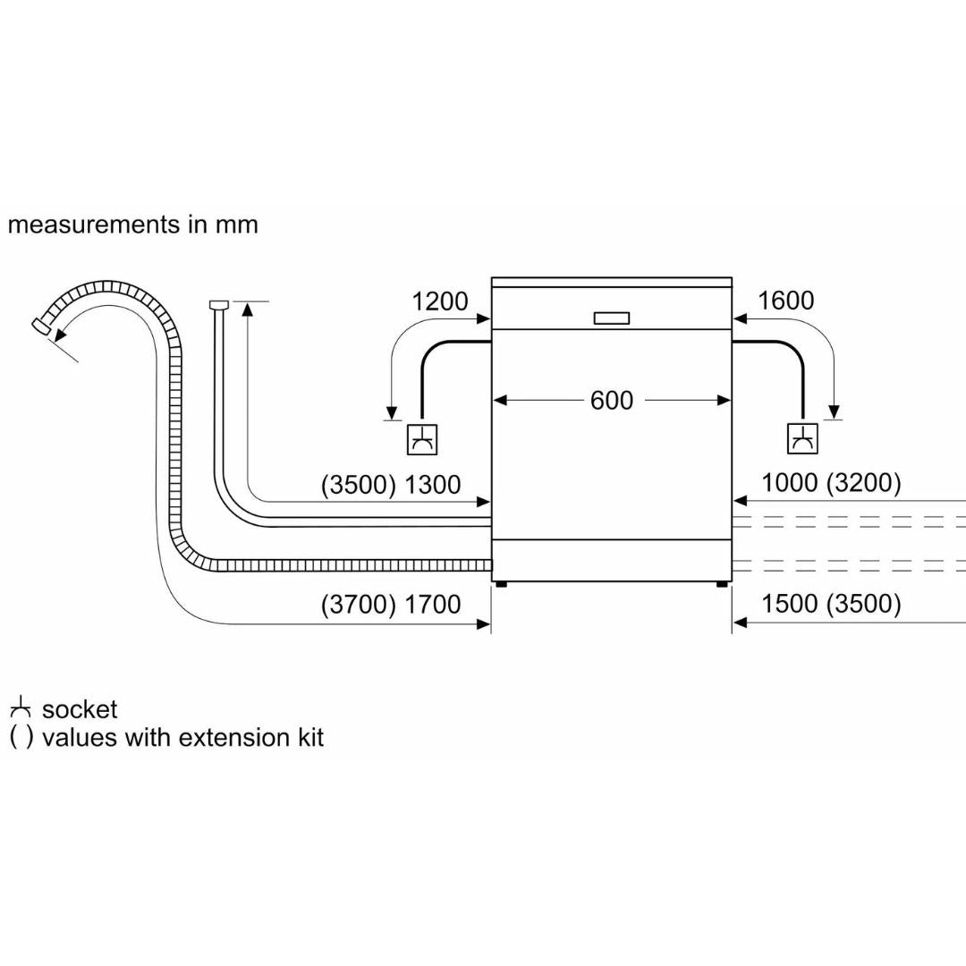Bosch Free Standing Dishwasher Series 6 SMS6ITI01I with 13 Place Settings