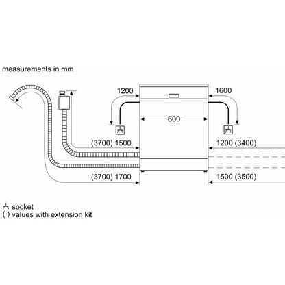 Bosch Built In Dishwasher Series 6 SMV6HVX00I with 14 Place Settings