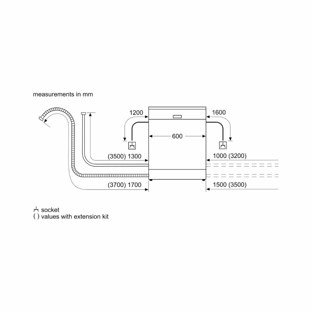Siemens Free Standing Dishwasher iQ500 Series SN25HI00VI with 14 Place Settings